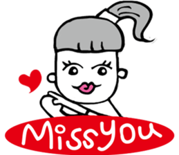 Happy Ponytail Girl sticker #8743666