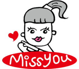 Happy Ponytail Girl sticker #8743666