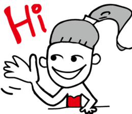 Happy Ponytail Girl sticker #8743676