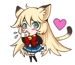 kawaii cat girl sticker(english version) sticker #8744184