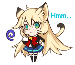 kawaii cat girl sticker(english version) sticker #8744194