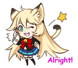 kawaii cat girl sticker(english version) sticker #8744195