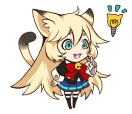 kawaii cat girl sticker(english version) sticker #8744203