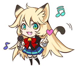 kawaii cat girl sticker(english version) sticker #8744205