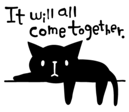 Black cat Monroe English version sticker #8744875