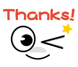 Cute Kaomoji-kun English sticker #8752421