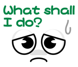 Cute Kaomoji-kun English sticker #8752441