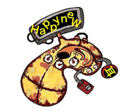 Worn-out New year's card Cavalcade. sticker #8752503