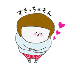 Stripe clothing girl of Hakata dialect sticker #8756680