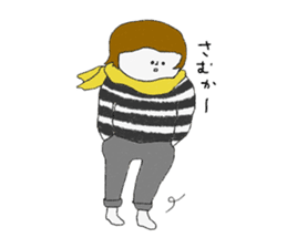 Stripe clothing girl of Hakata dialect sticker #8756692