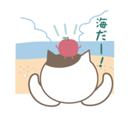 Cat and Apple dialect Sticker (Nagano) sticker #8757295