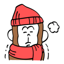 Monkey in Winter sticker #8759199