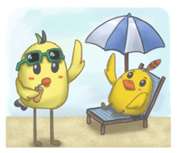 Chubby Quill Chicken and His Friend 2 sticker #8762780