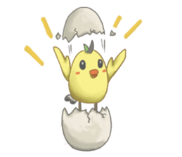 Chubby Quill Chicken and His Friend 2 sticker #8762786