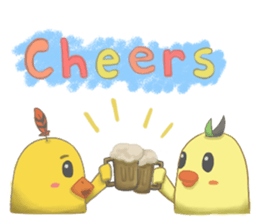 Chubby Quill Chicken and His Friend 2 sticker #8762788