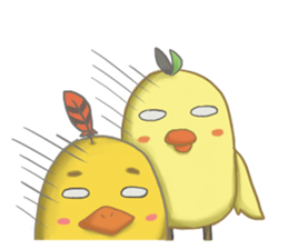Chubby Quill Chicken and His Friend 2 sticker #8762799