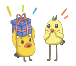 Chubby Quill Chicken and His Friend 2 sticker #8762803