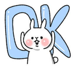 Expressionless and cute rabbit sticker #8770623