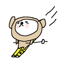 Simple big font winter monkey sticker #8771868