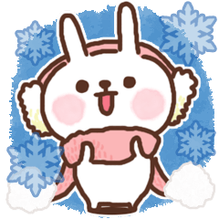 Greeting winter rabbit