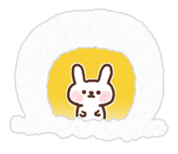 Greeting winter rabbit sticker #8772427