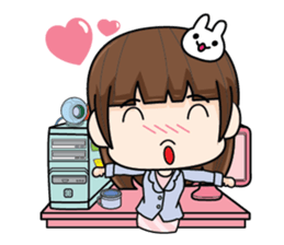 Office girl in love (EN) sticker #8775498