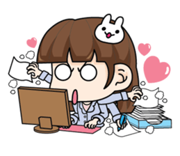 Office girl in love (EN) sticker #8775501