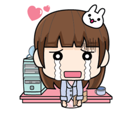 Office girl in love (EN) sticker #8775505