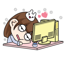 Office girl in love (EN) sticker #8775508