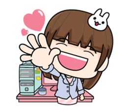 Office girl in love (EN) sticker #8775511