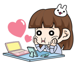 Office girl in love (EN) sticker #8775512