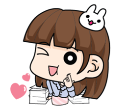 Office girl in love (EN) sticker #8775530