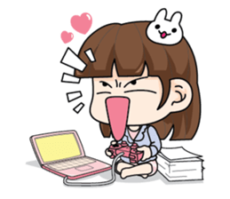 Office girl in love (EN) sticker #8775535