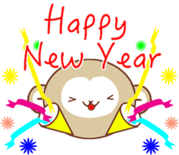 A Happy New Year 2016 with Monkey sticker #8777379