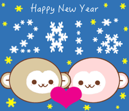 A Happy New Year 2016 with Monkey sticker #8777380