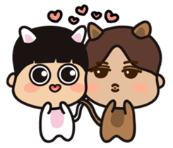 The heart lips boy and his friends. sticker #8777420