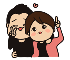 The heart lips boy and his friends. sticker #8777426