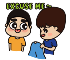 The heart lips boy and his friends. sticker #8777427