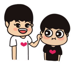 The heart lips boy and his friends. sticker #8777435
