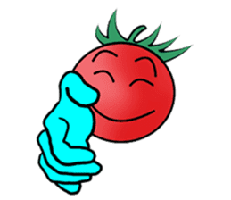 Hand sign of cherry tomatoes sticker #8777658