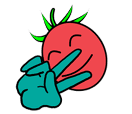 Hand sign of cherry tomatoes sticker #8777685
