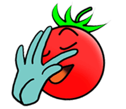 Hand sign of cherry tomatoes sticker #8777686