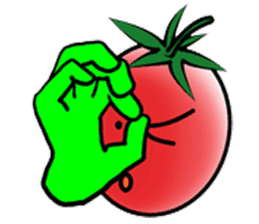 Hand sign of cherry tomatoes sticker #8777690