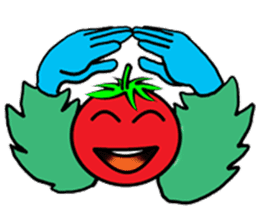 Hand sign of cherry tomatoes sticker #8777693