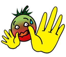 Hand sign of cherry tomatoes sticker #8777694