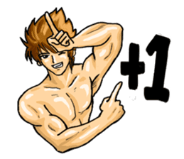 Strongman with friends cosplay party sticker #8779304