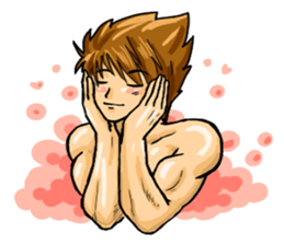 Strongman with friends cosplay party sticker #8779306