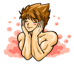 Strongman with friends cosplay party sticker #8779306