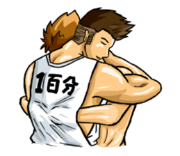 Strongman with friends cosplay party sticker #8779325