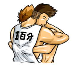 Strongman with friends cosplay party sticker #8779325
